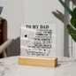 To My Dad | You Will Always Be The Man | Square Acrylic Plaque