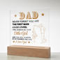 Dad Never Forget You are the First Man I Loved | Acrylic Square Plaque