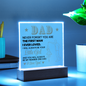 Dad Never Forget You are the First Man I Loved | Acrylic Square Plaque