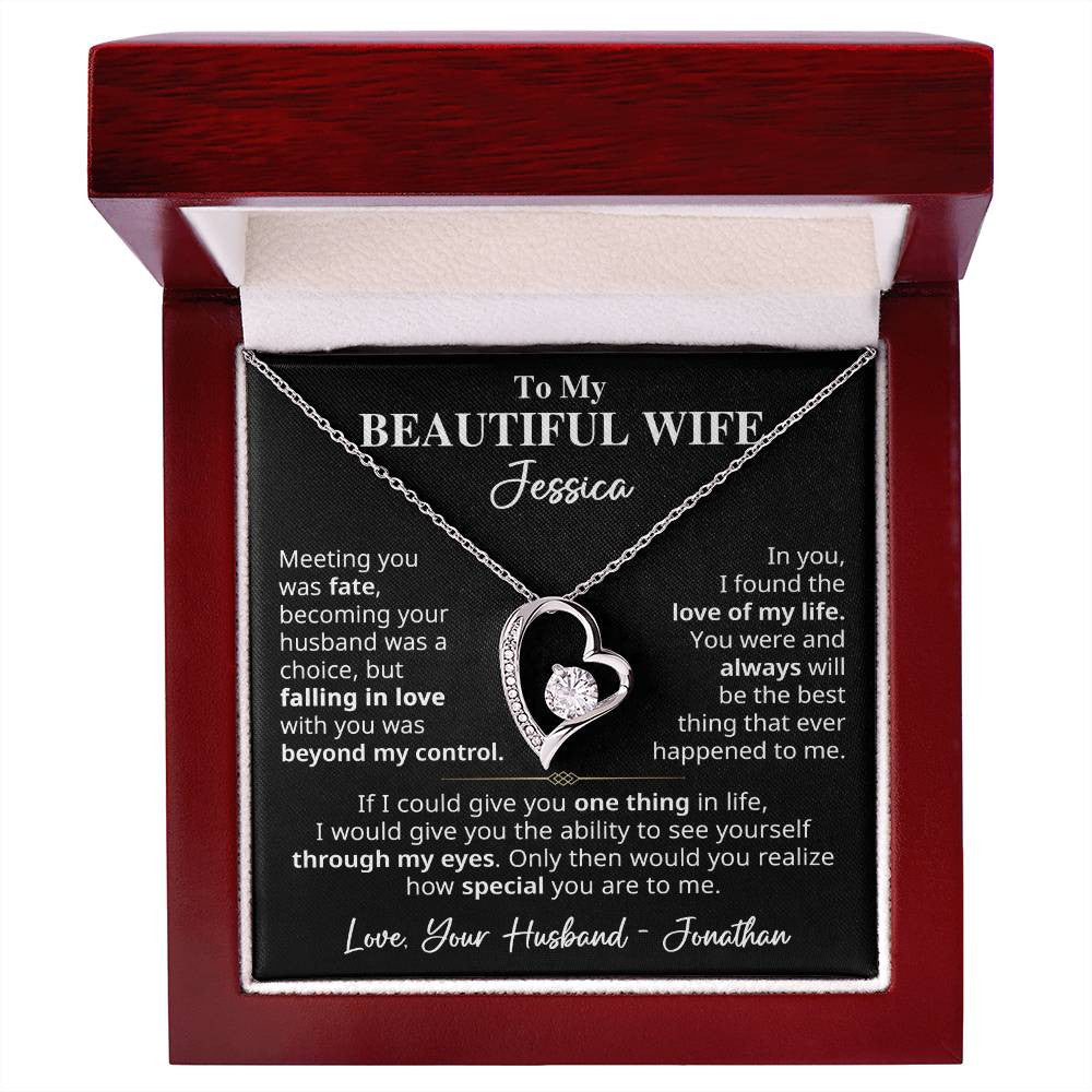 To My Beautiful Wife - Customizable Names | Forever Love Necklace