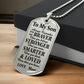 To My Son Braver Stronger Loved Dog Tag