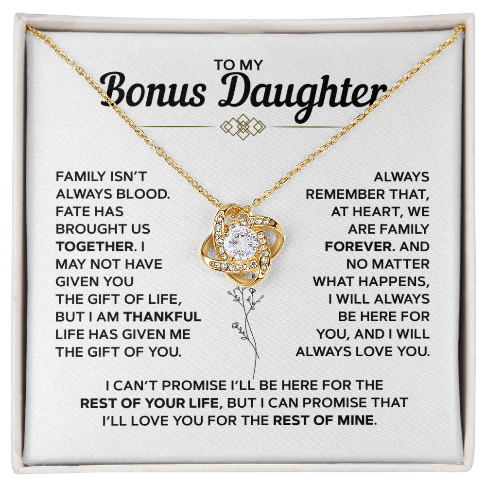 To My Bonus Daughter | Love Knot Necklace