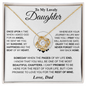 To My Lovely Daughter | Love, Dad | Love Knot Necklace