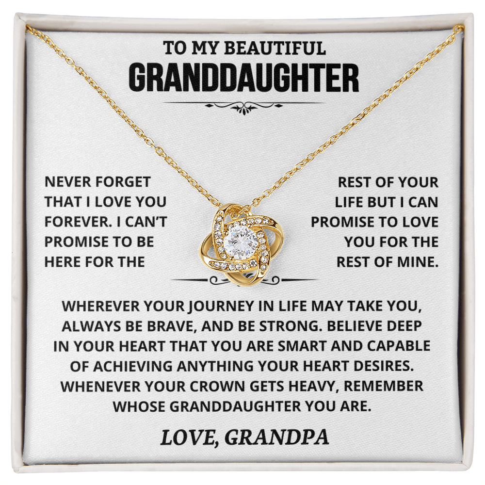 To My Beautiful Granddaughter | Love, Grandpa | Love knot necklace