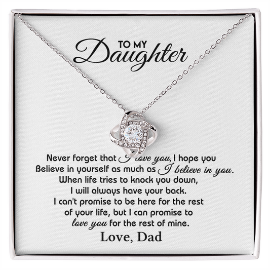 To My Daughter | Never Forget I Love You | Love Dad | Love Knot Necklace