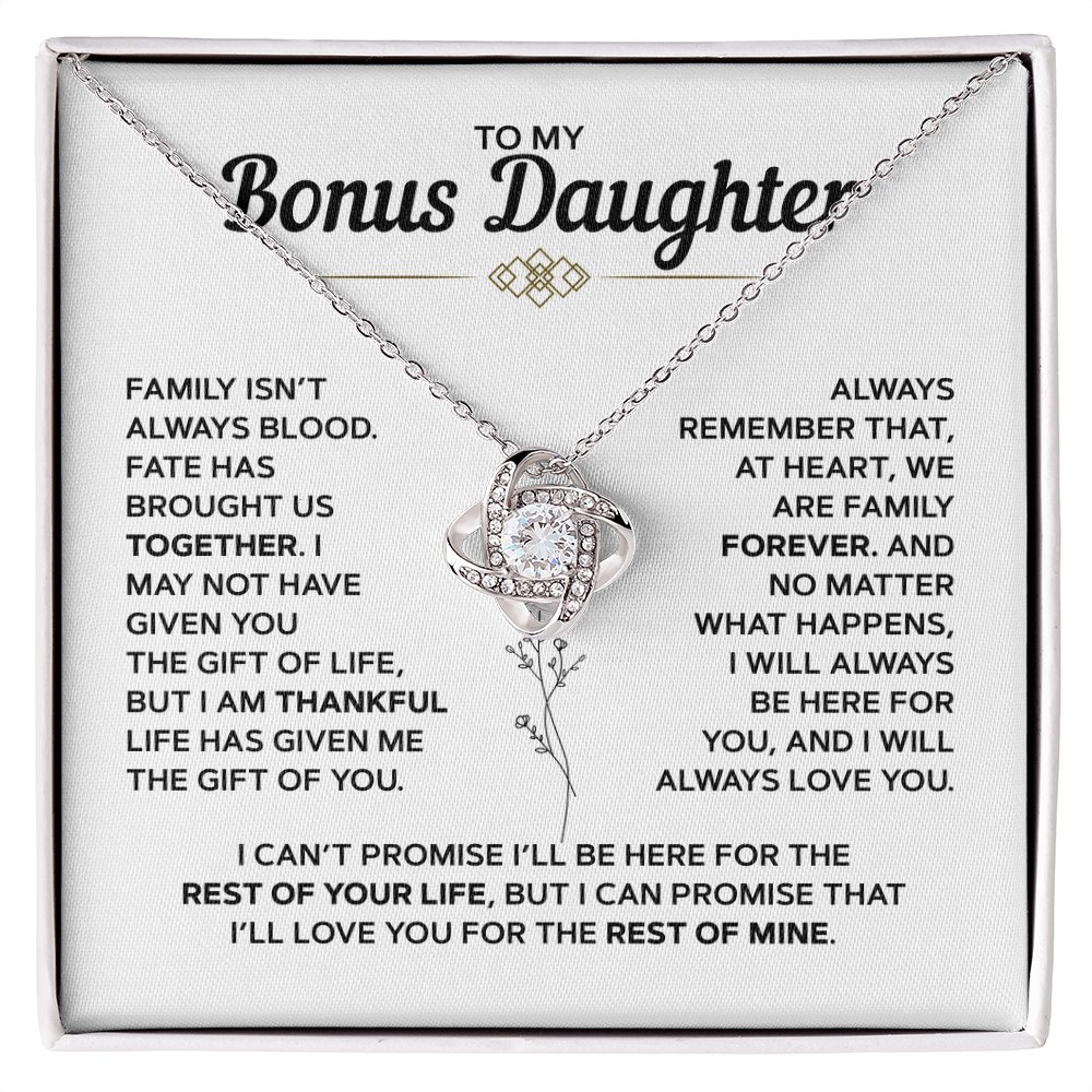 To My Bonus Daughter | Love Knot Necklace