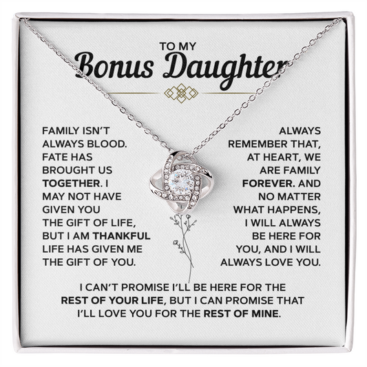 To My Bonus Daughter | Love Knot Necklace