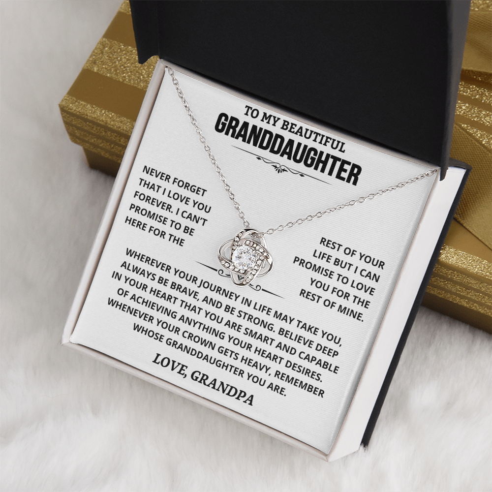 To My Beautiful Granddaughter | Love, Grandpa | Love knot necklace