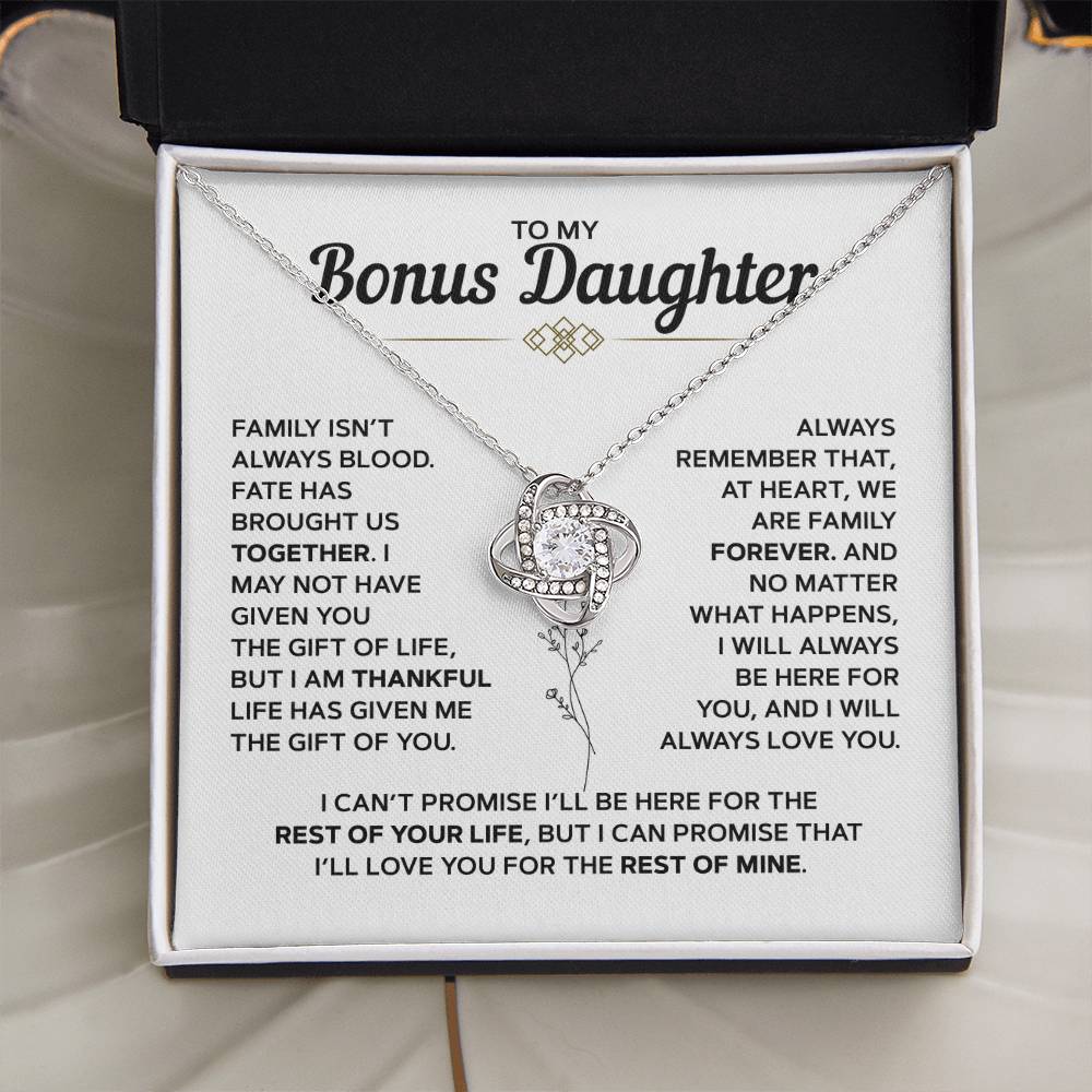 To My Bonus Daughter | Love Knot Necklace