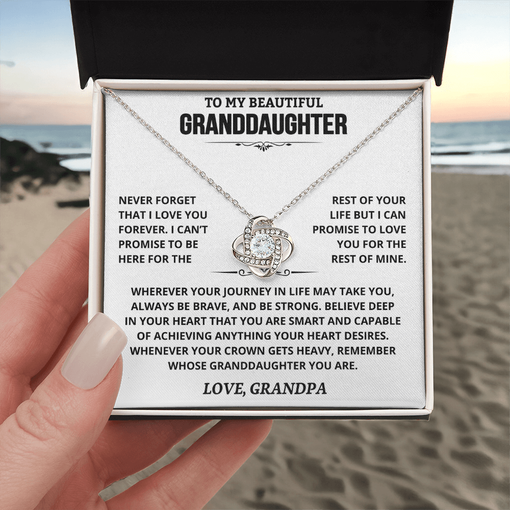 To My Beautiful Granddaughter | Love, Grandpa | Love knot necklace