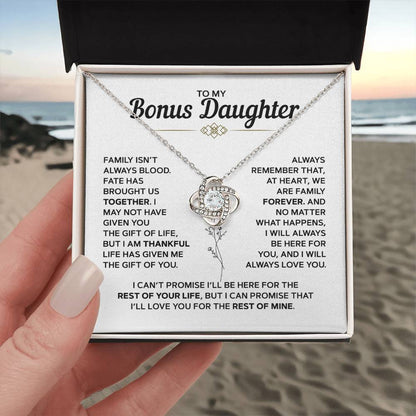 To My Bonus Daughter | Love Knot Necklace
