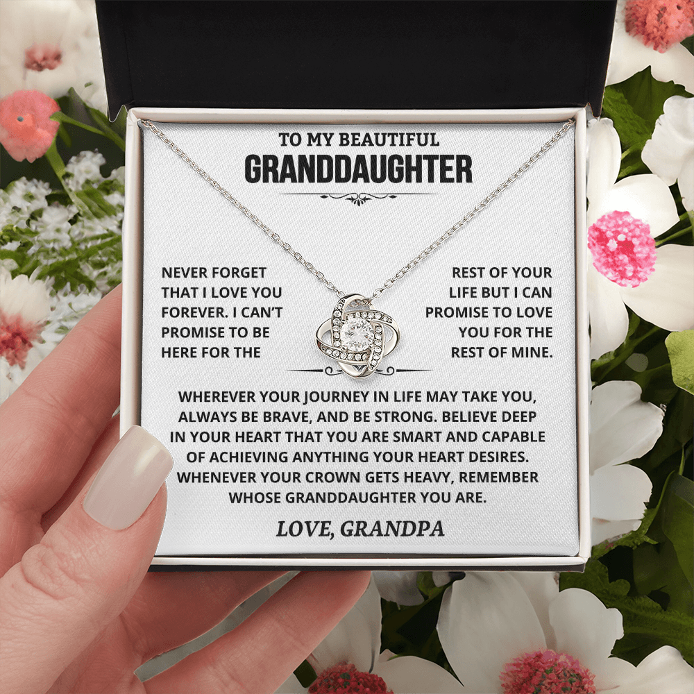 To My Beautiful Granddaughter | Love, Grandpa | Love knot necklace