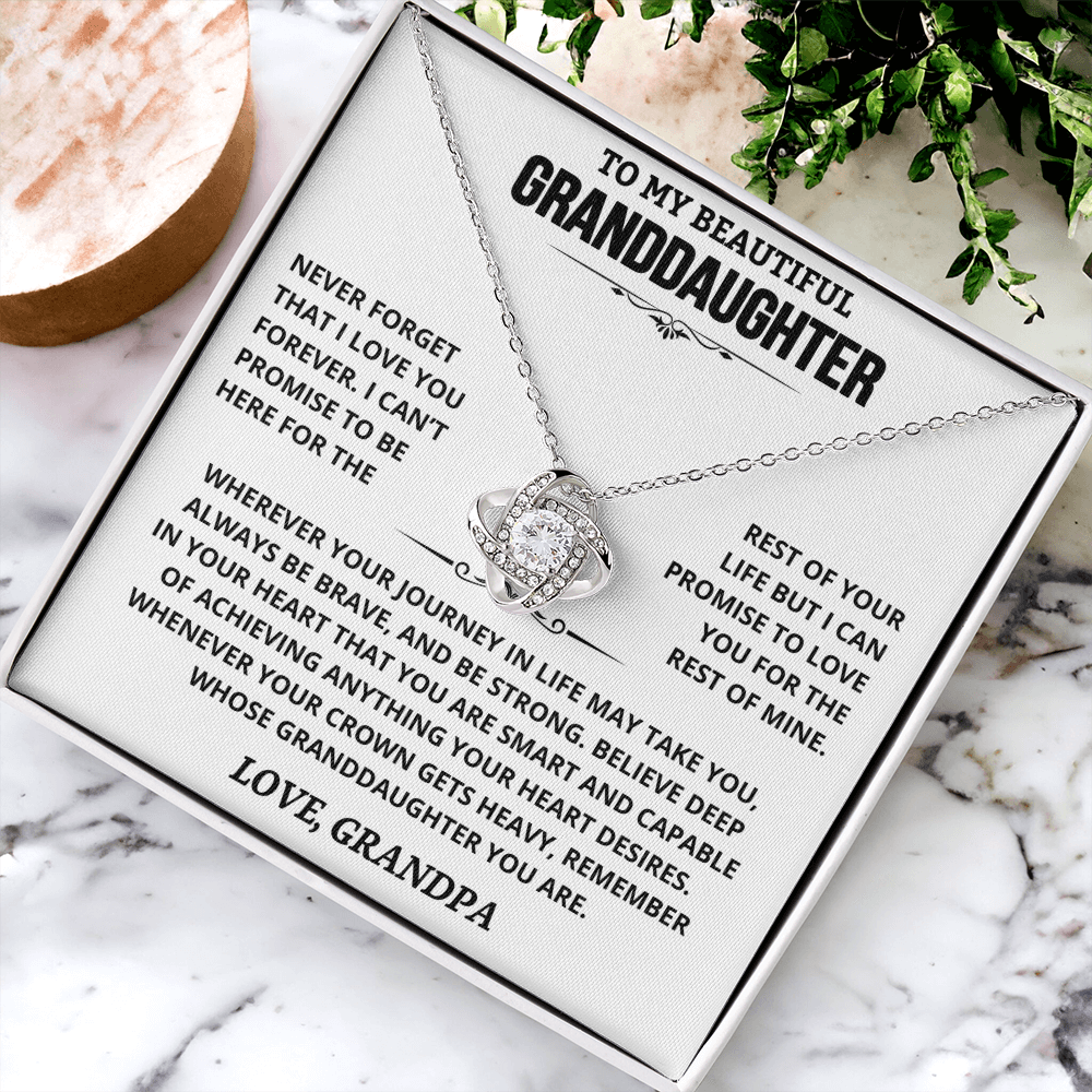 To My Beautiful Granddaughter | Love, Grandpa | Love knot necklace