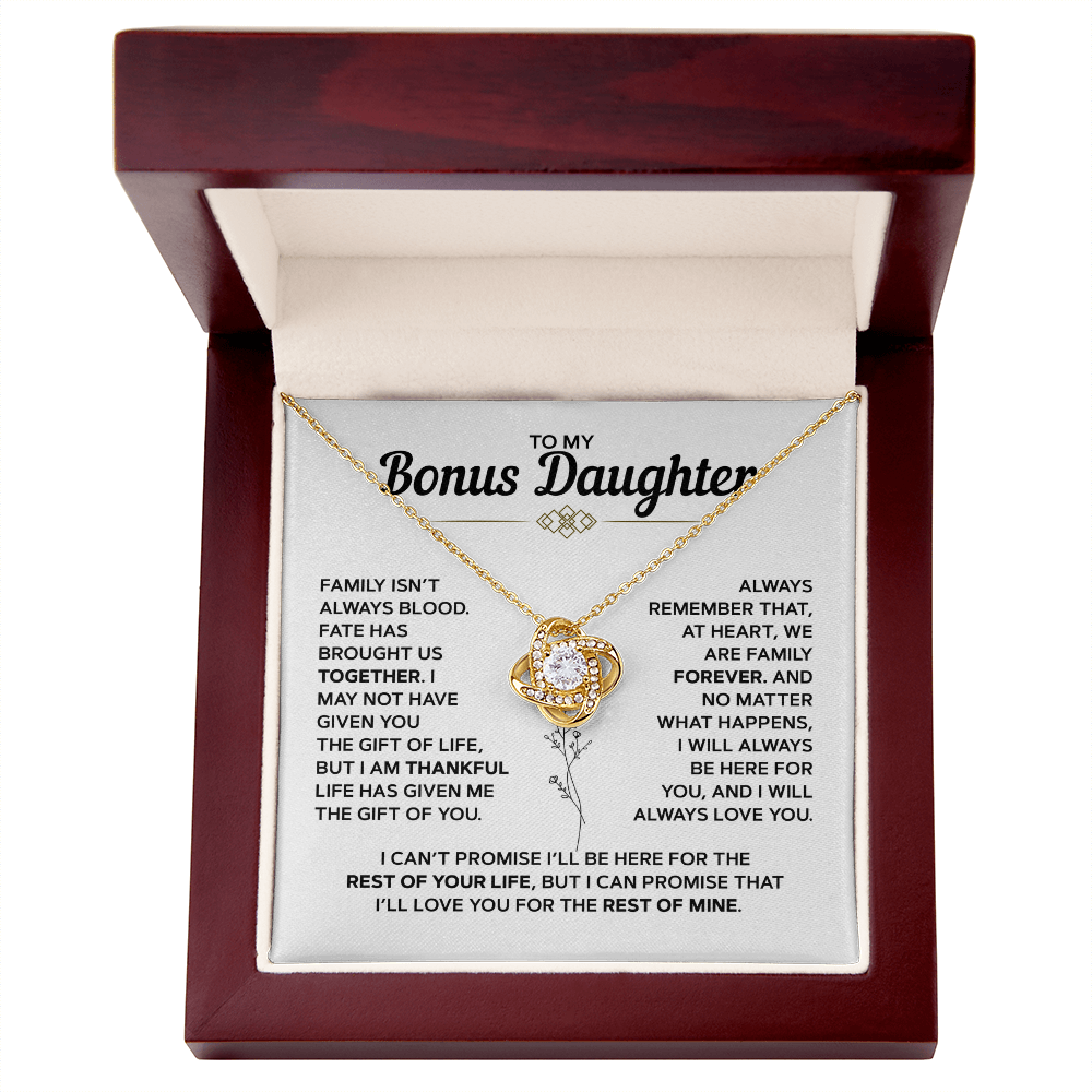 To My Bonus Daughter | Love Knot Necklace