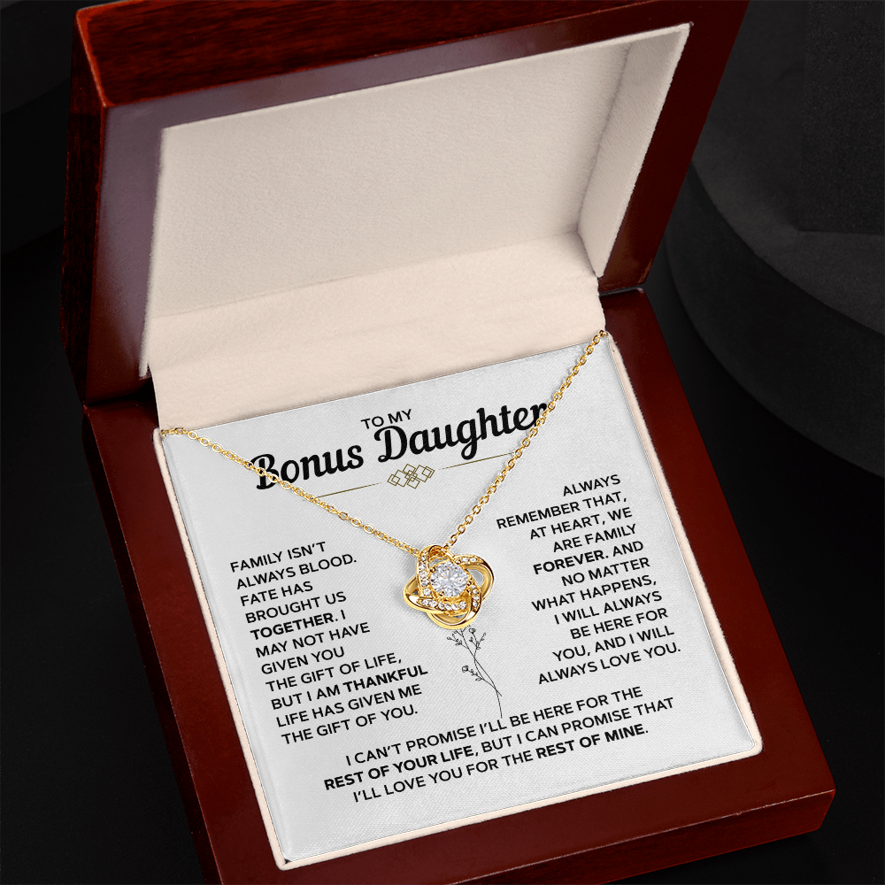 To My Bonus Daughter | Love Knot Necklace