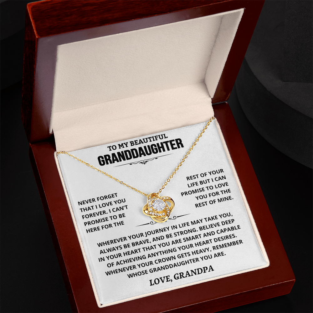 To My Beautiful Granddaughter | Love, Grandpa | Love knot necklace