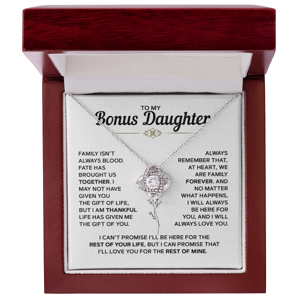 To My Bonus Daughter | Love Knot Necklace