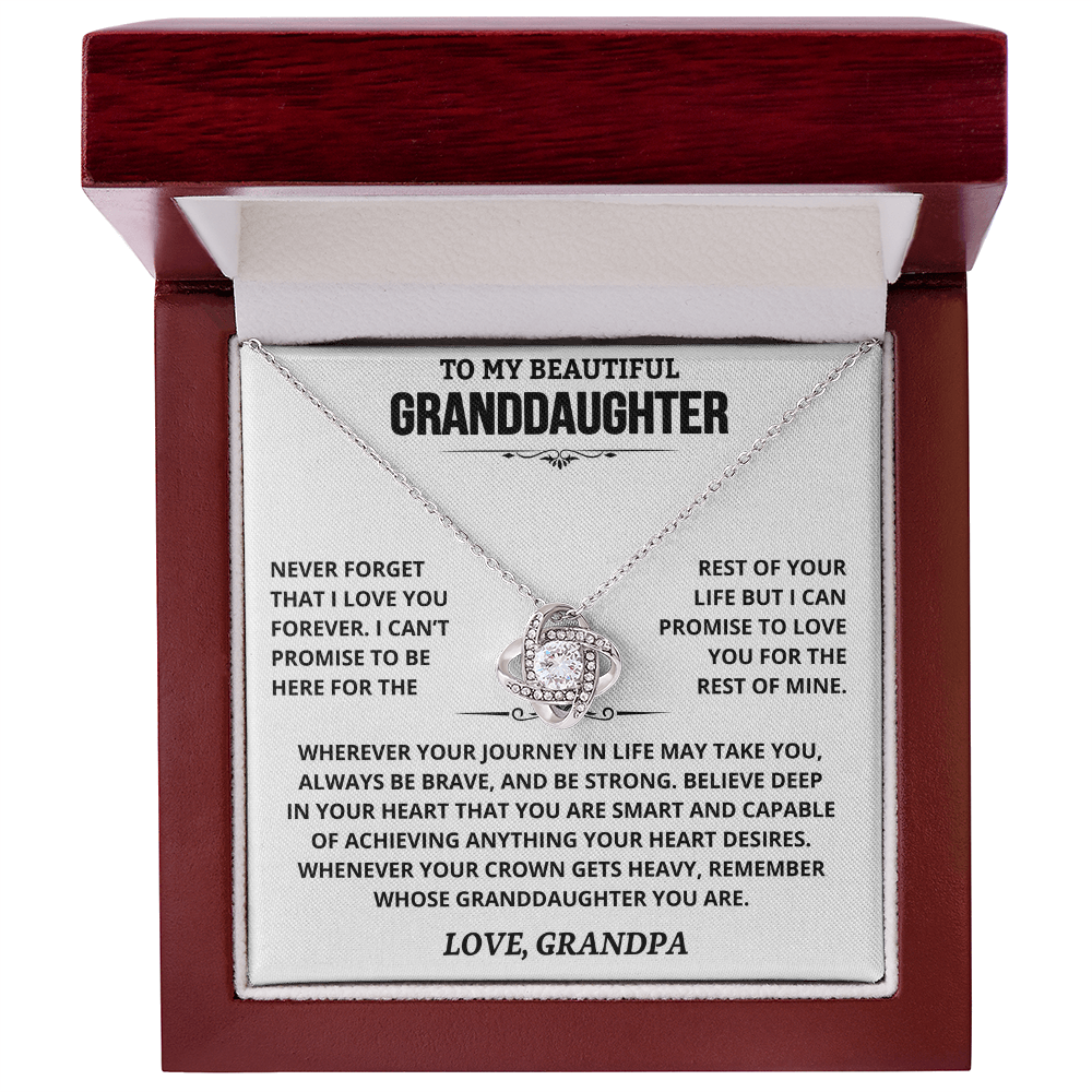 To My Beautiful Granddaughter | Love, Grandpa | Love knot necklace