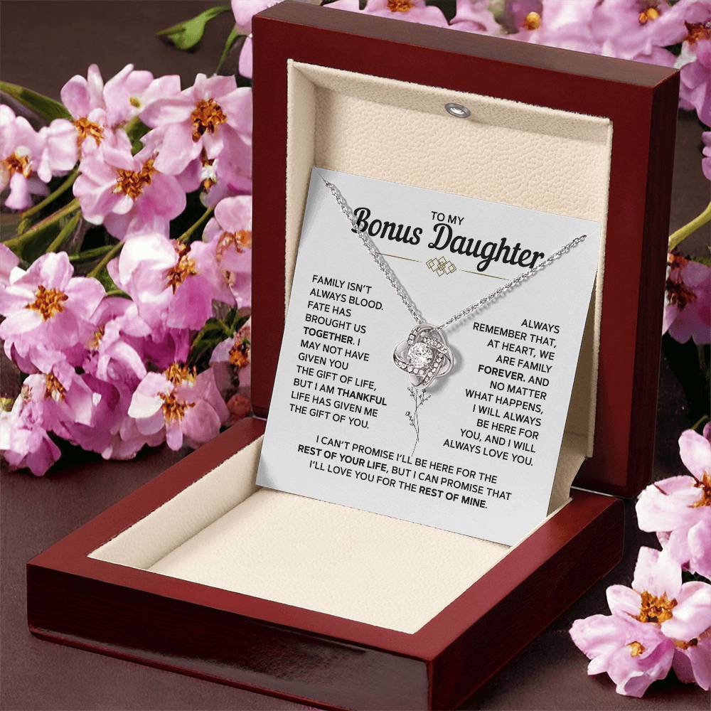 To My Bonus Daughter | Love Knot Necklace