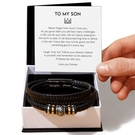 To My Son | Leather Bracelet | Love you Forever