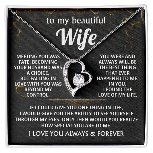 To My Beautiful Wife | Always & Forever | Forever Love Necklace