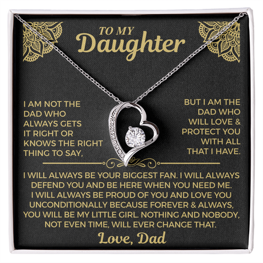 To My Daughter | Always My Little Girl -- Love, dad | Forever Love Necklace